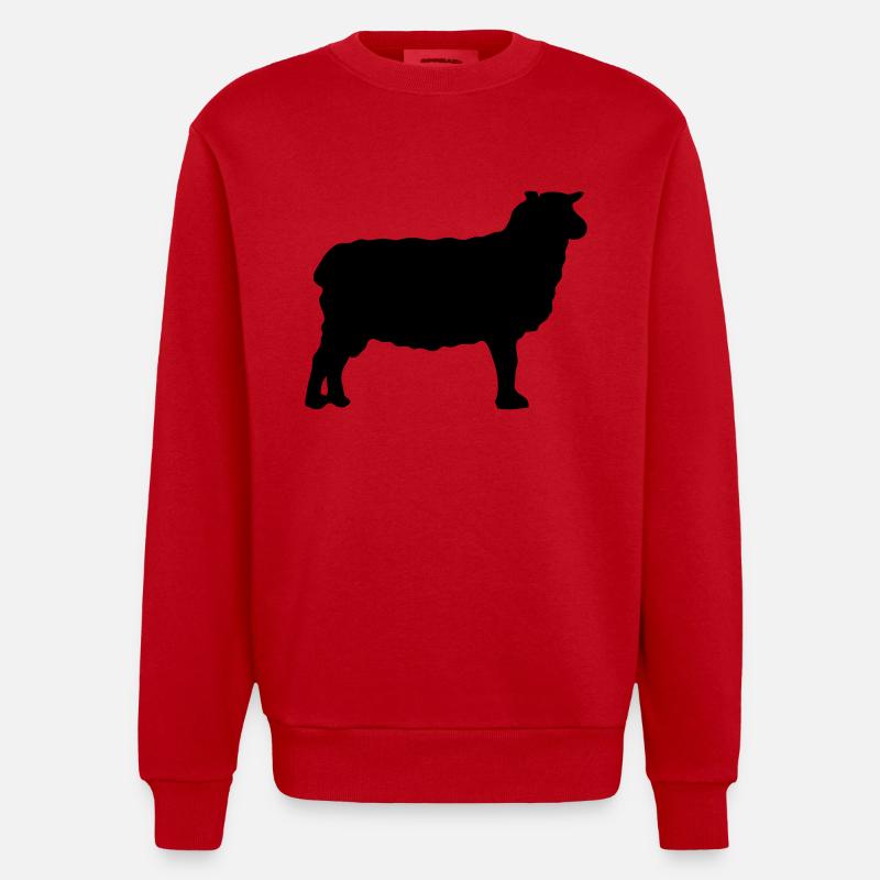 sheep sheep silhouette shadow Shadow2 - Heavyweight Oversized Organic Crew Neck Made in EU - red