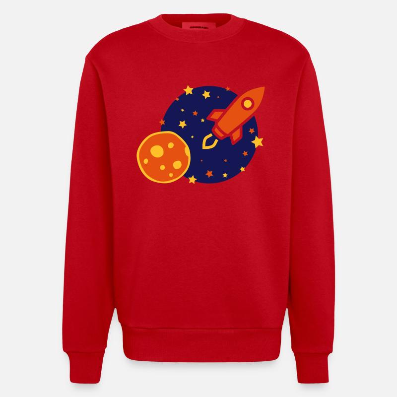 rocket - Heavyweight Oversized Organic Crew Neck Made in EU - red
