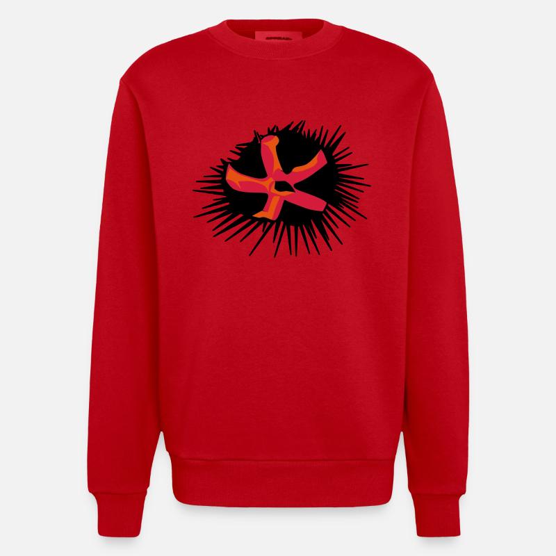 oursin - Sweat bio épais oversize fabriqué en UE - rouge