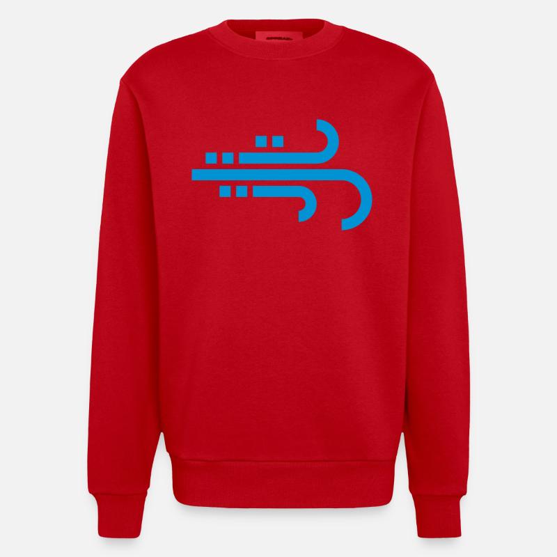 windig, Wind, Symbol, Icon - Heavyweight Oversized Organic Crew Neck Made in EU - Rot