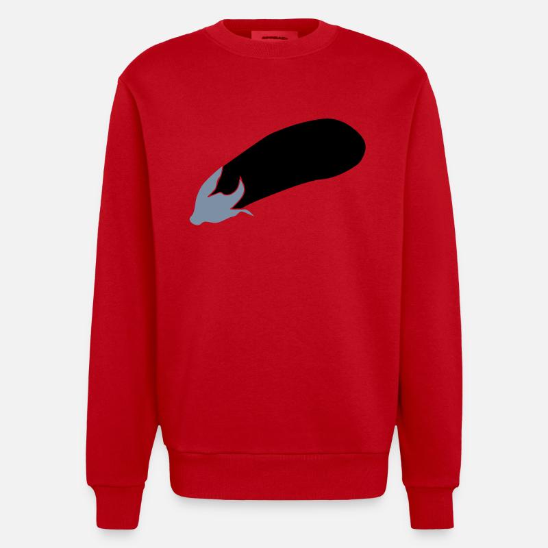 Eggplant - Heavyweight Oversized Organic Crew Neck Made in EU - red