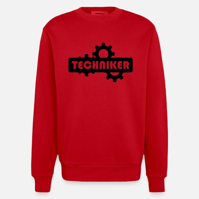 techniker - Heavyweight Oversized Organic Crew Neck Made in EU - Rot