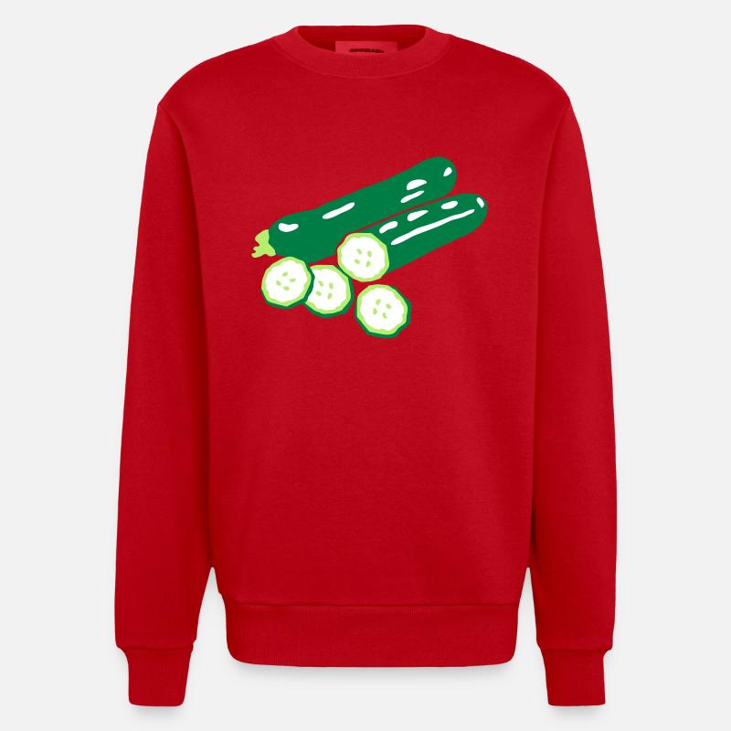 courgettes g1 - Sweat bio épais oversize fabriqué en UE - rouge