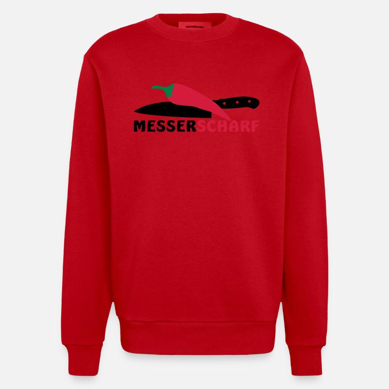 SHARP KNIFE - Heavyweight Oversized Organic Crew Neck Made in EU - red