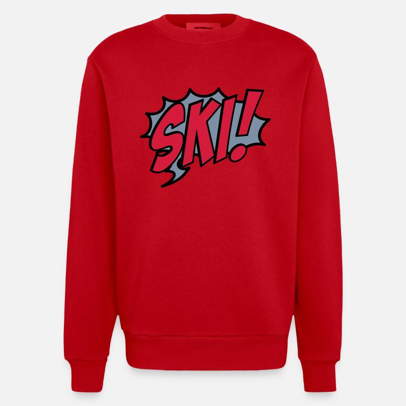 ski - Heavyweight Oversized Organic Crew Neck Made in EU - Rot