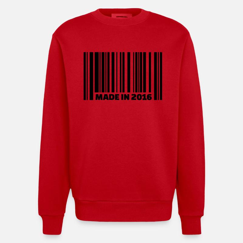 Made in 2016 - Sweat bio épais oversize fabriqué en UE - rouge