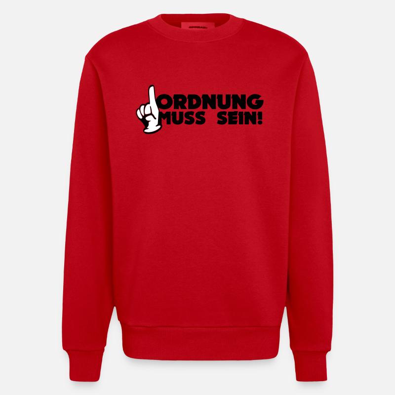 Ordnung Muss Sein! - Heavyweight Oversized Organic Crew Neck Made in EU - Rot