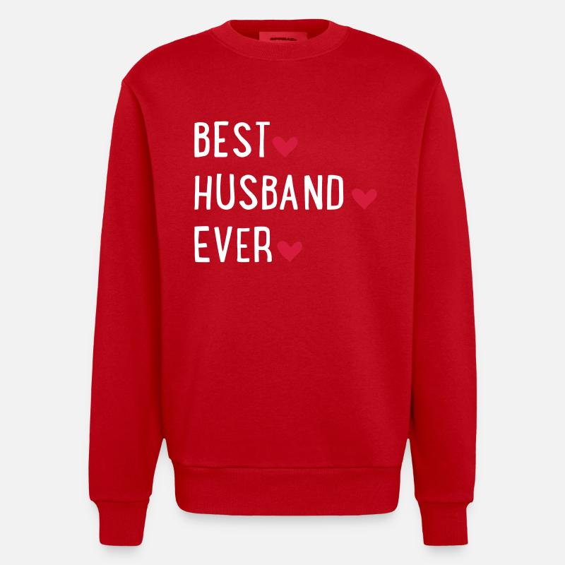 Bester Ehemann - Heavyweight Oversized Organic Crew Neck Made in EU - Rot
