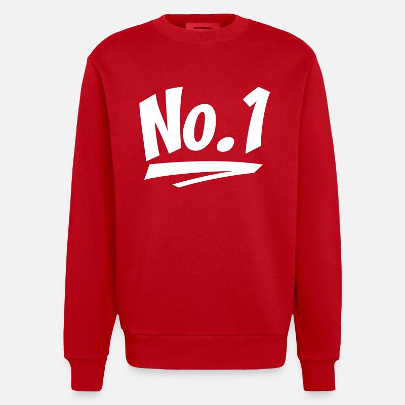 Nummer eins - Heavyweight Oversized Organic Crew Neck Made in EU - Rot