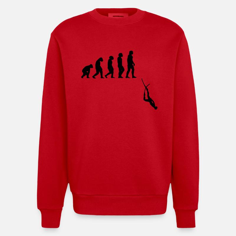 Evolution Apnoe Tauchen - Heavyweight Oversized Organic Crew Neck Made in EU - Rot