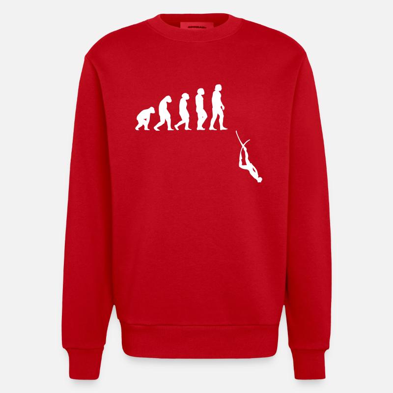 Évolution de l'apnée plongée - Sweat bio épais oversize fabriqué en UE - rouge
