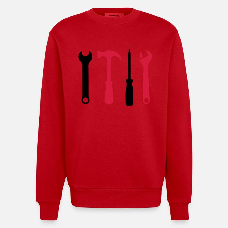 Icônes d’outils - Sweat bio épais oversize fabriqué en UE - rouge