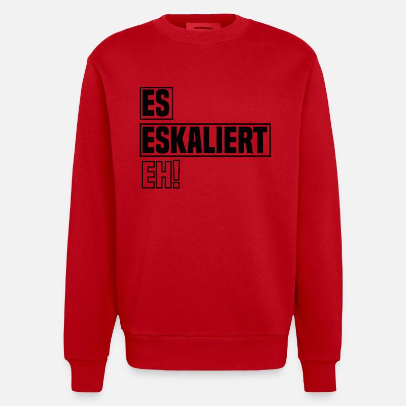 es eskaliert eh - Heavyweight Oversized Organic Crew Neck Made in EU - Rot