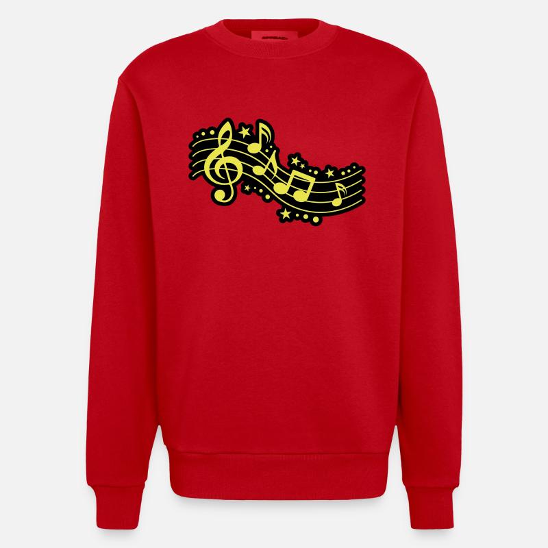 Notes de musique Clef Musique - Sweat bio épais oversize fabriqué en UE - rouge