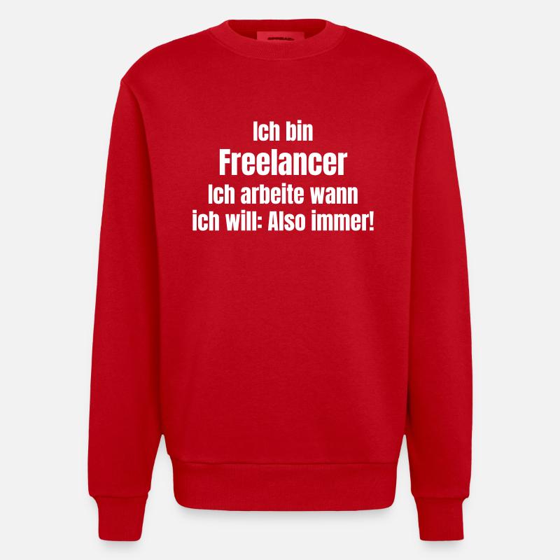Travailleur indépendant - Sweat bio épais oversize fabriqué en UE - rouge