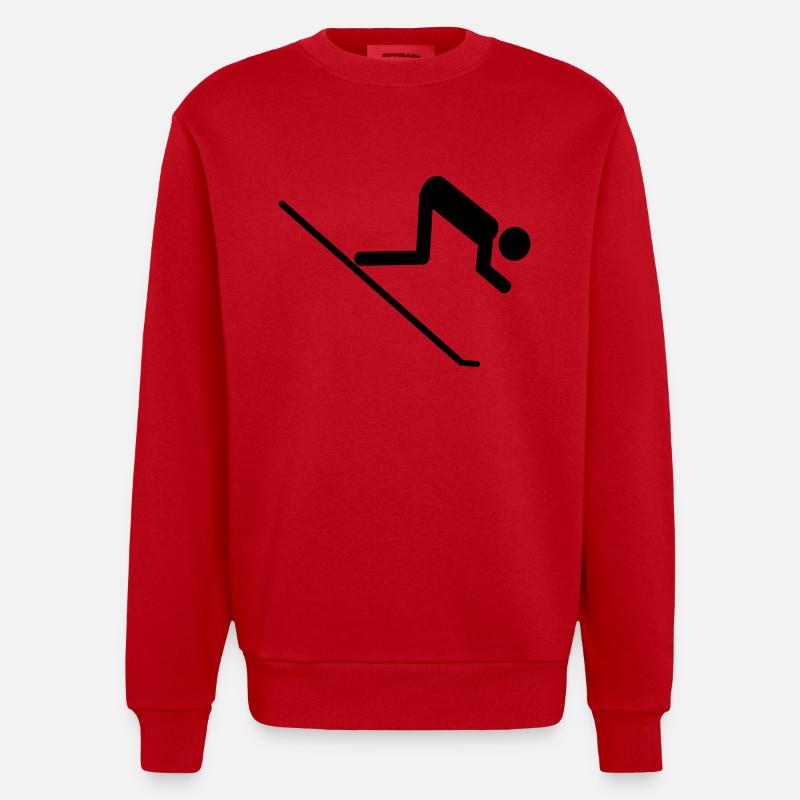 ski - Sweat bio épais oversize fabriqué en UE - rouge