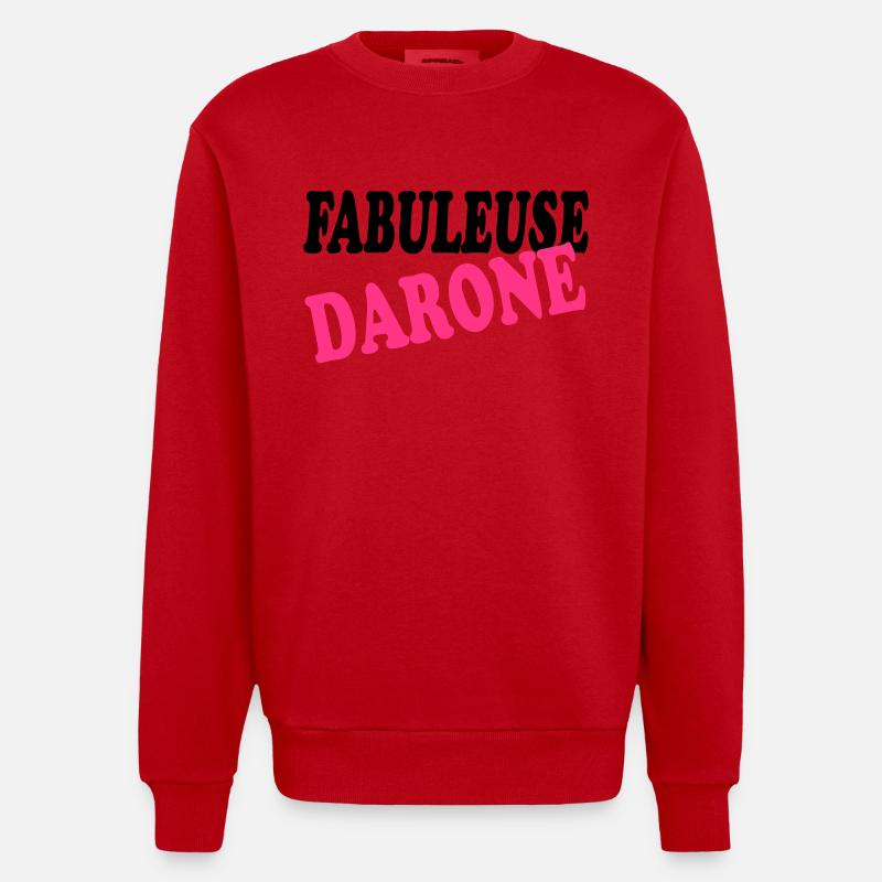 FABULEUSE DARONE - Sweat bio épais oversize fabriqué en UE - rouge