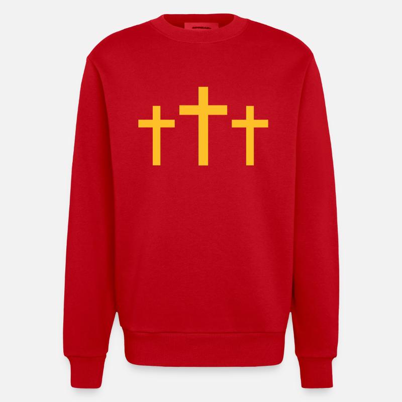 Trois Croix - Sweat bio épais oversize fabriqué en UE - rouge