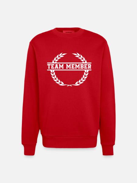 kranz team member - Heavyweight Oversized Organic Crew Neck Made in EU - Rot