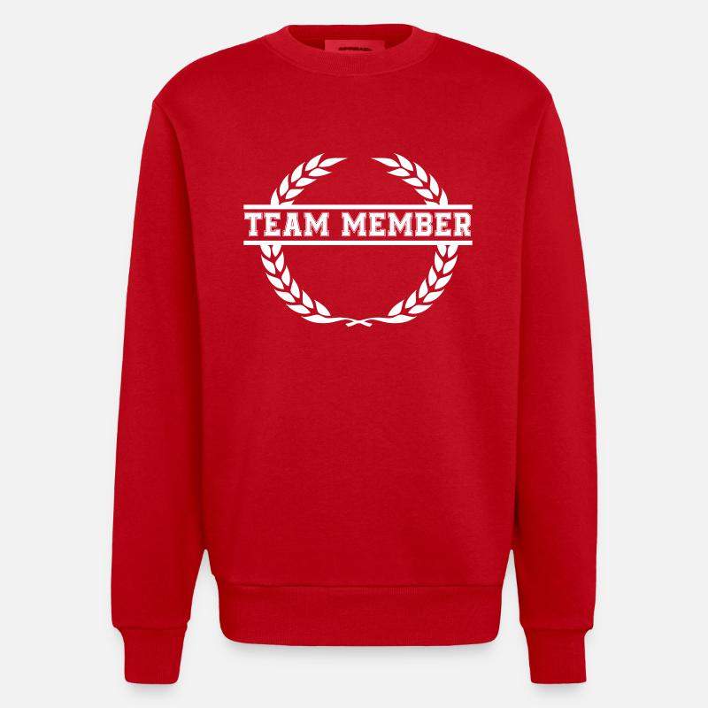 kranz team member - Heavyweight Oversized Organic Crew Neck Made in EU - Rot