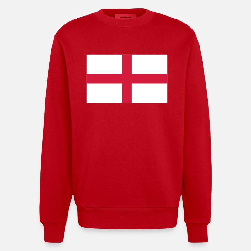 Drapeau national de l Angleterre - Sweat bio épais oversize fabriqué en UE - rouge