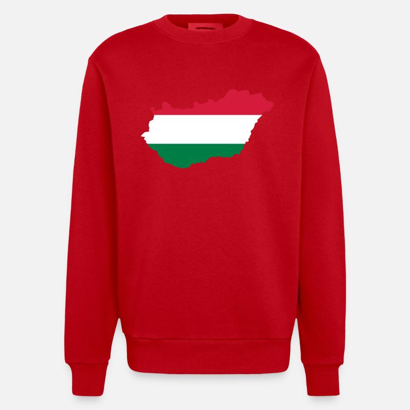 Ungarn - Heavyweight Oversized Organic Crew Neck Made in EU - Rot