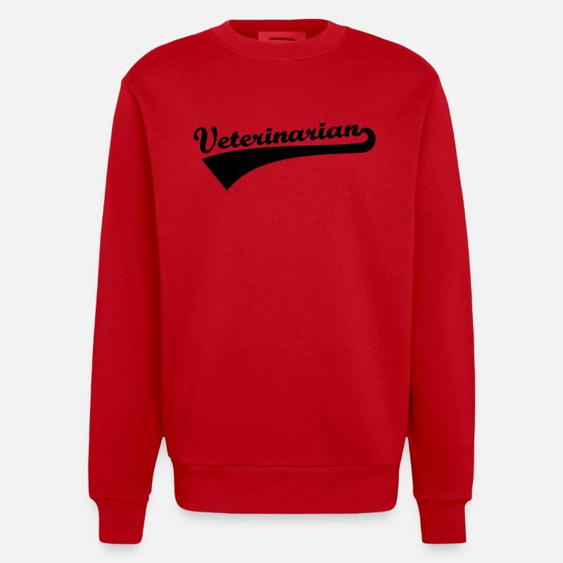 Tierarzt - Heavyweight Oversized Organic Crew Neck Made in EU - Rot