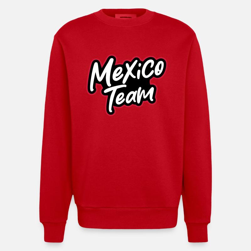 Mexiko Team - Heavyweight Oversized Organic Crew Neck Made in EU - Rot