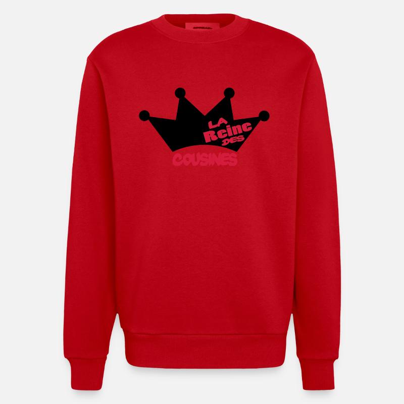 La reine des cousines - Sweat bio épais oversize fabriqué en UE - rouge