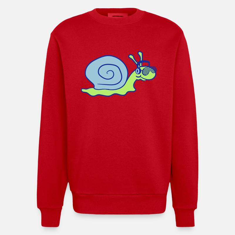 Cool DJ Escargot Mignon Shell - Sweat bio épais oversize fabriqué en UE - rouge