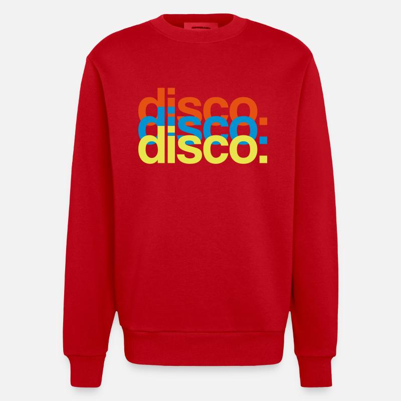 Disco - Party - Fun - Heavyweight Oversized Organic Crew Neck Made in EU - Rot