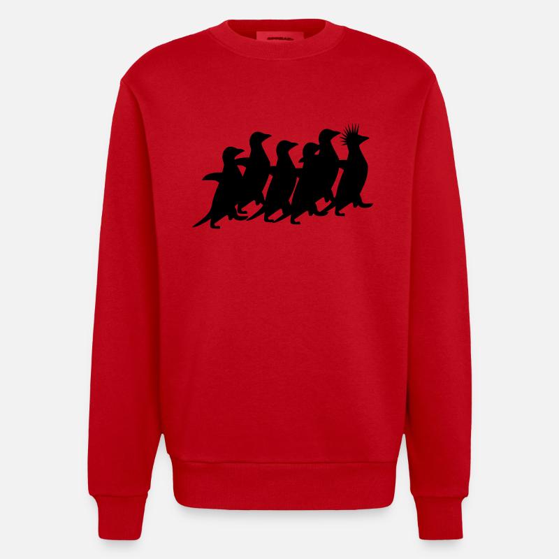 Pack de pingouins - Sweat bio épais oversize fabriqué en UE - rouge