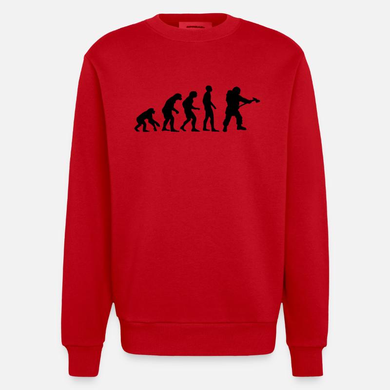 firefighter evolution - Heavyweight Oversized Organic Crew Neck Made in EU - red