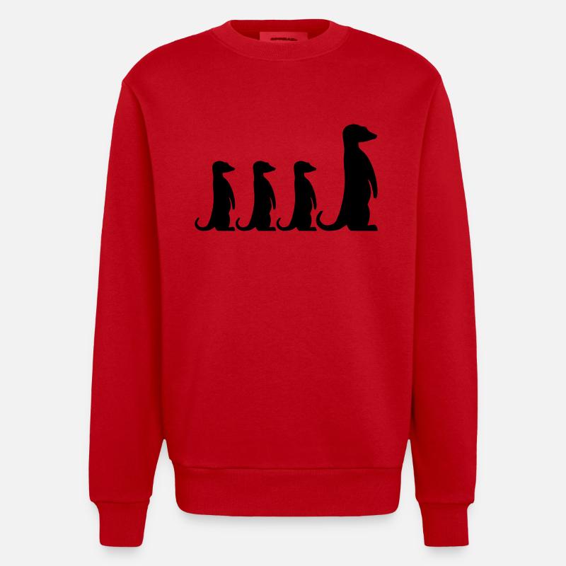 Erdmännchen - Heavyweight Oversized Organic Crew Neck Made in EU - Rot