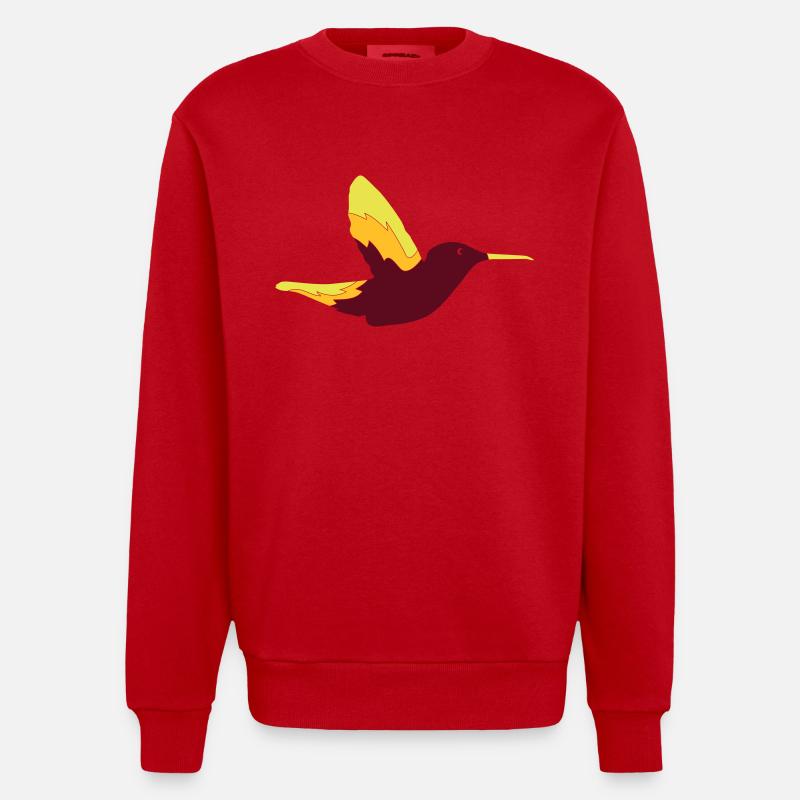 Colibri Oiseau - Sweat bio épais oversize fabriqué en UE - rouge