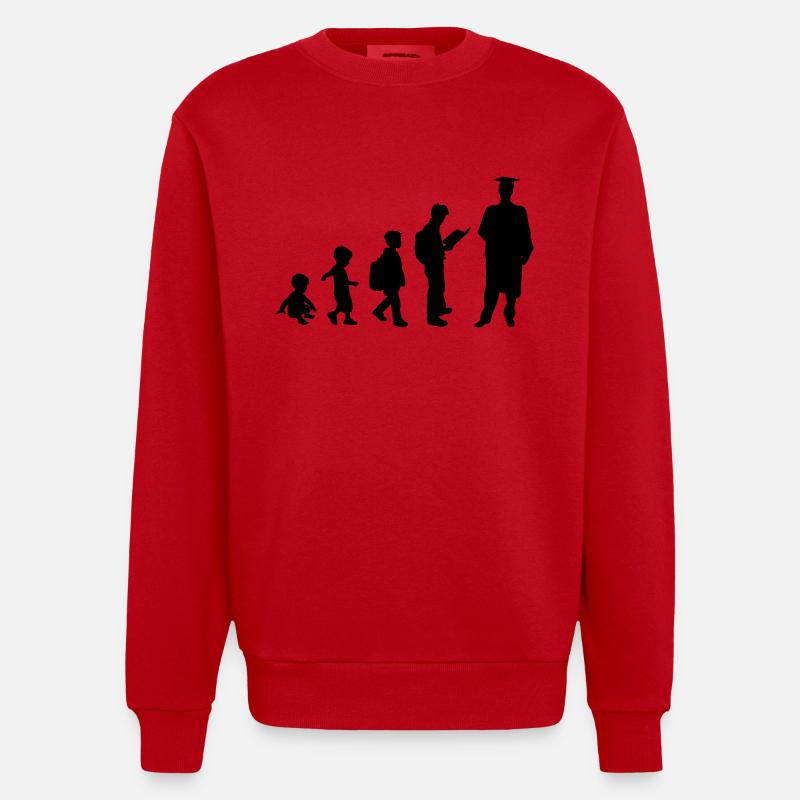 Graduation Evolution - Heavyweight Oversized Organic Crew Neck Made in EU - Rot