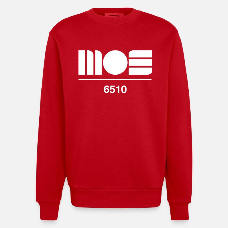 MOS 6510 - Sweat bio épais oversize fabriqué en UE - rouge