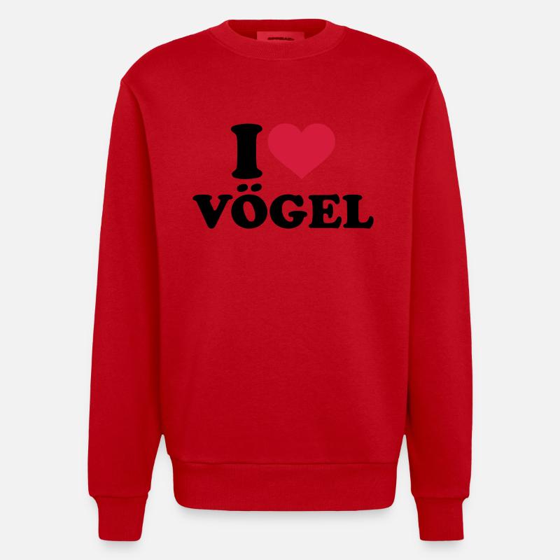 Vogel - Heavyweight Oversized Organic Crew Neck Made in EU - Rot