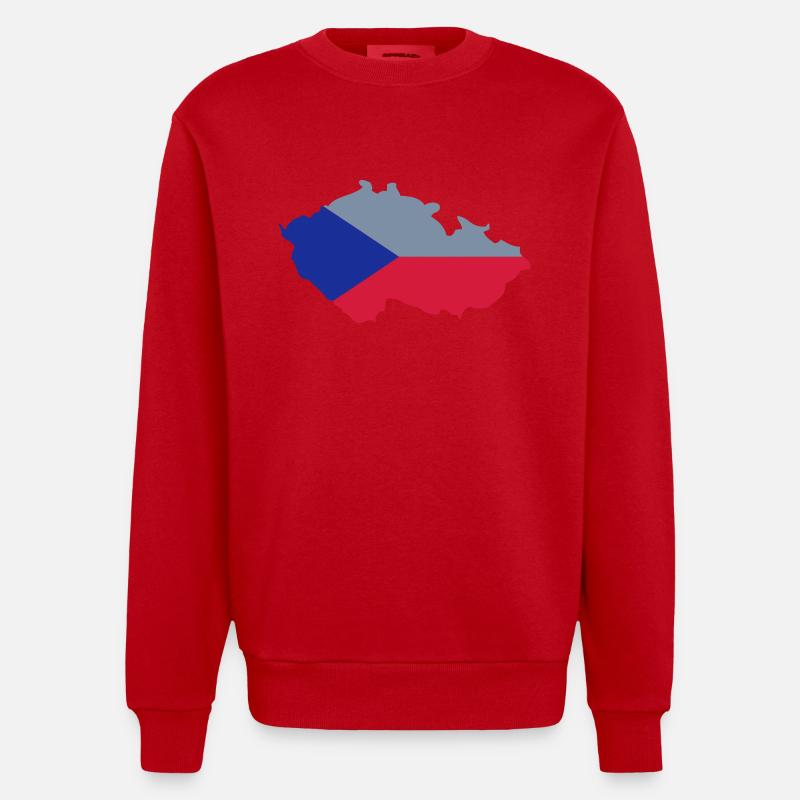 Czech Republic Shape - Heavyweight Oversized Organic Crew Neck Made in EU - Rot