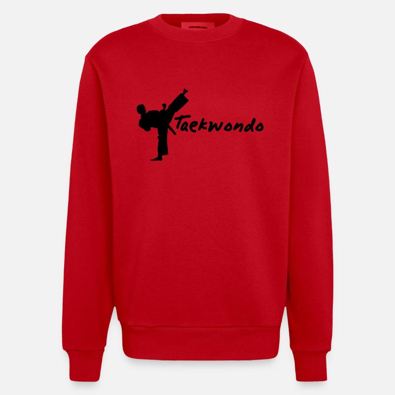 taekwondo1 - Sweat bio épais oversize fabriqué en UE - rouge