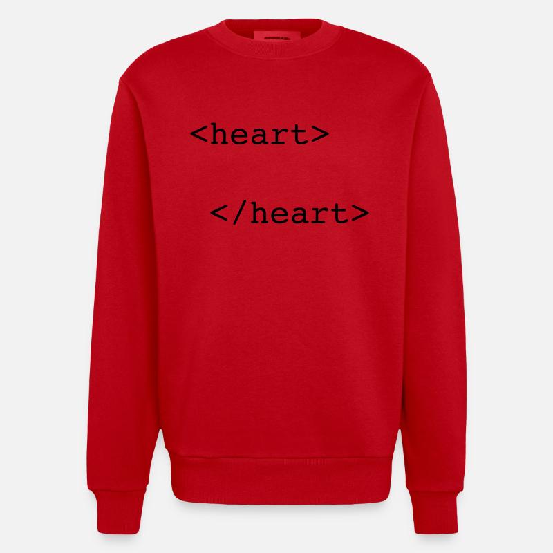 html heart - Sweat bio épais oversize fabriqué en UE - rouge