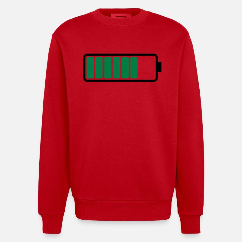 battery_02 - Sweat bio épais oversize fabriqué en UE - rouge
