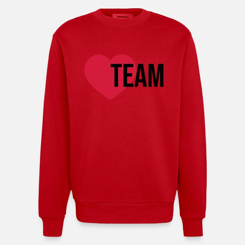 Icône du cœur de l’équipe - Sweat bio épais oversize fabriqué en UE - rouge