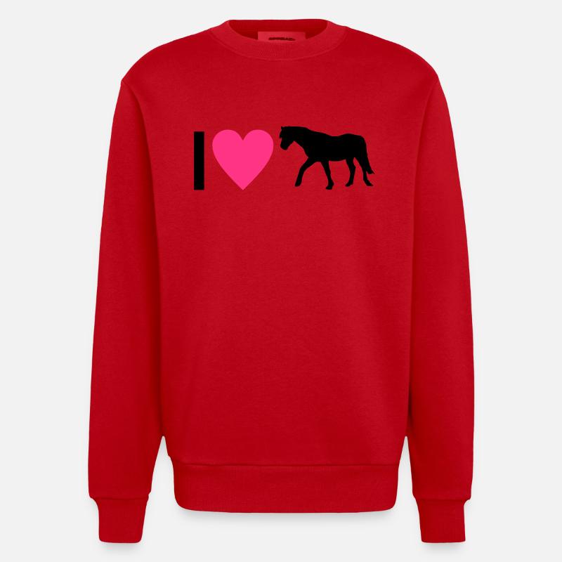 Pferd - Heavyweight Oversized Organic Crew Neck Made in EU - Rot