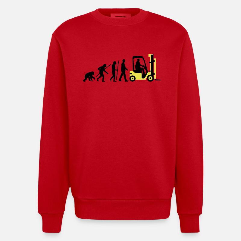 evolution_gabelstapler_122013_b_2c - Heavyweight Oversized Organic Crew Neck Made in EU - Rot