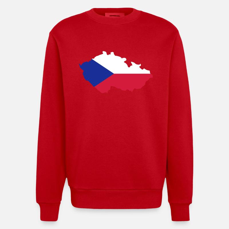 Tschechien - Heavyweight Oversized Organic Crew Neck Made in EU - Rot