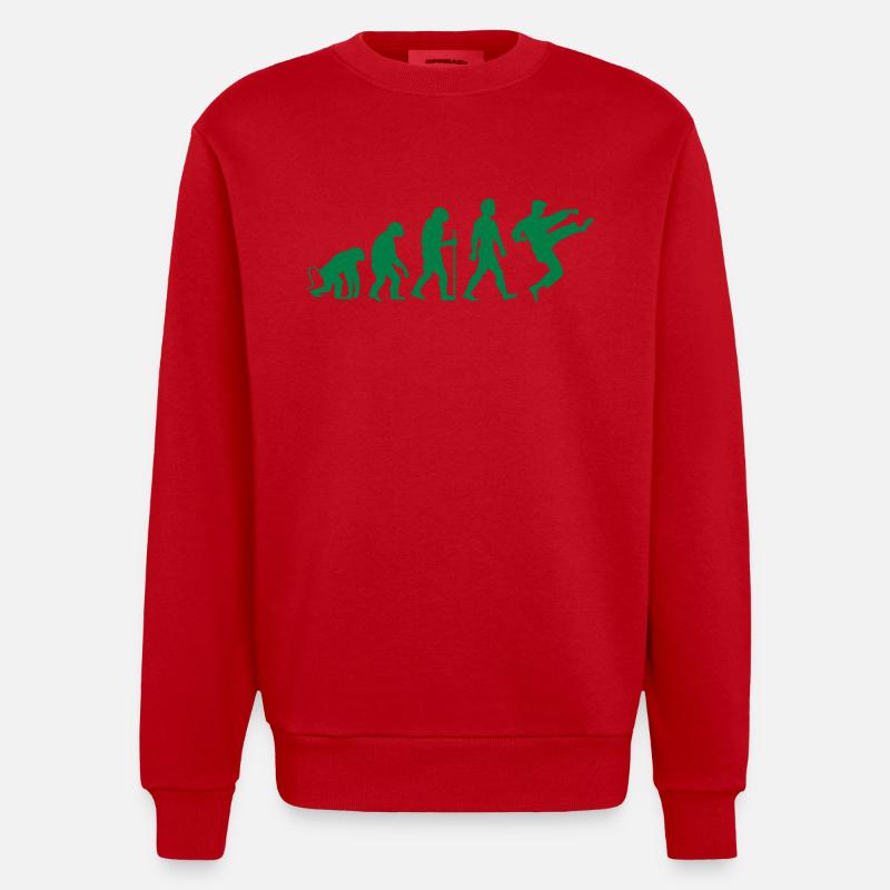 Karate Evolution - Heavyweight Oversized Organic Crew Neck Made in EU - red