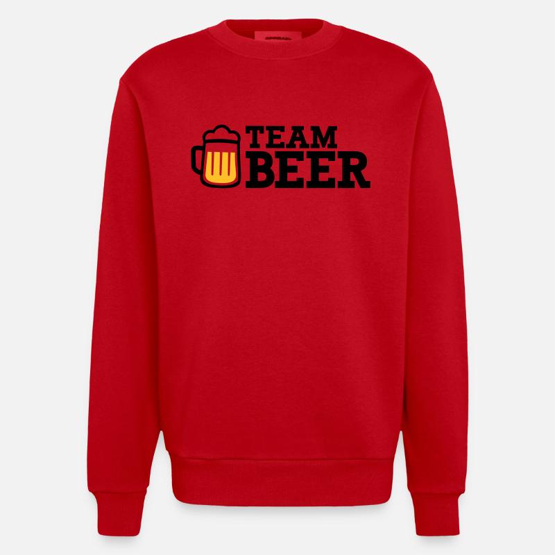 Bier - Heavyweight Oversized Organic Crew Neck Made in EU - Rot