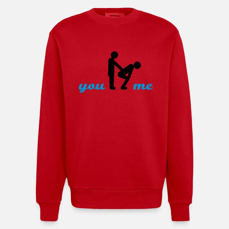 two guys - Heavyweight Oversized Organic Crew Neck Made in EU - Rot
