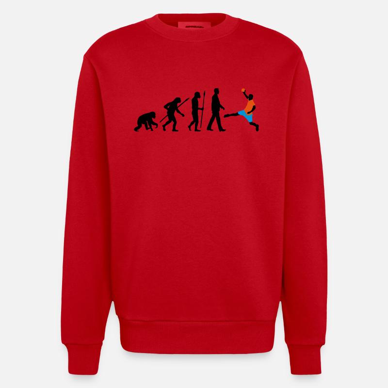 evolution_handball_102012_a_3c - Sweat bio épais oversize fabriqué en UE - rouge